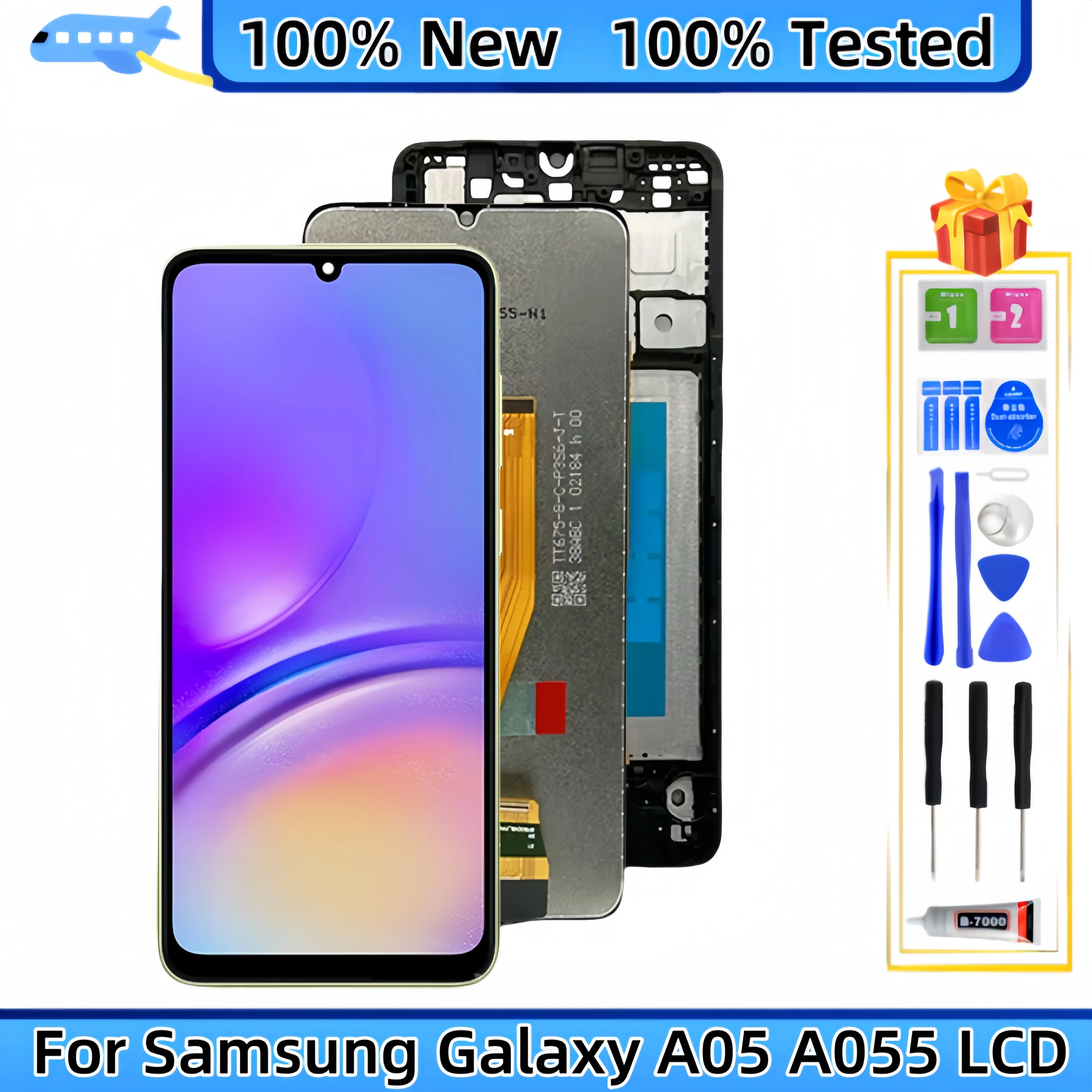 LCD Display Touch Screen Digitizer Assembly Replacement, for Samsung Galaxy A05, A055, SM-A055F/DS,SM-A055M,SM-A055M,SM-A055M/DS