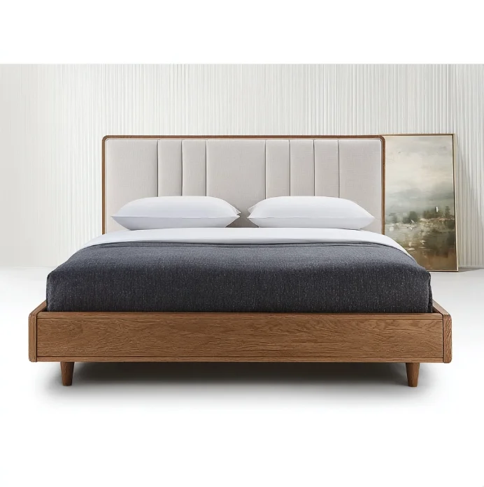 # Solid Wood Modern Adjustable Convertible Soft Board King Size Eco-friendly  Bed Frame