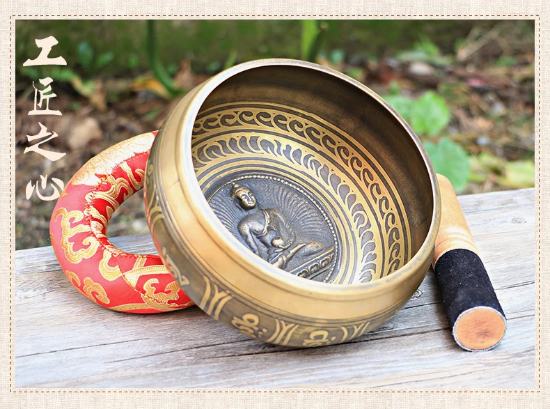 TOP GOOD  Buddhist articles # Practice of Tantric ritual # Tibetan Nepal brass Buddha statue practice Buddhism sound bowl