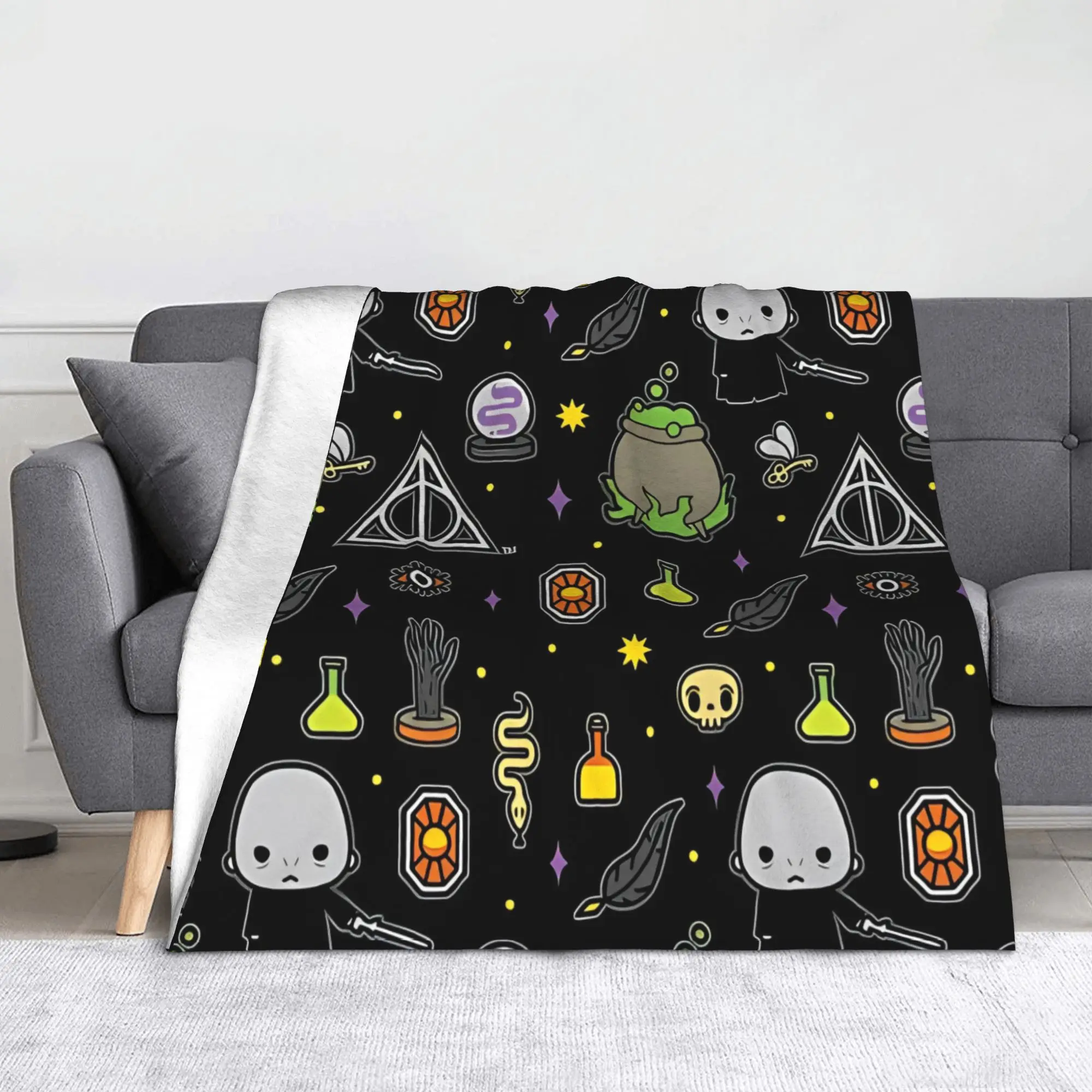 

Гарри Поттер персонаж Хэллоуин Kawaii Dark Arts плюшевые одеяла на заказ пледы для кровати, дивана, дивана 125*100 см покрывала