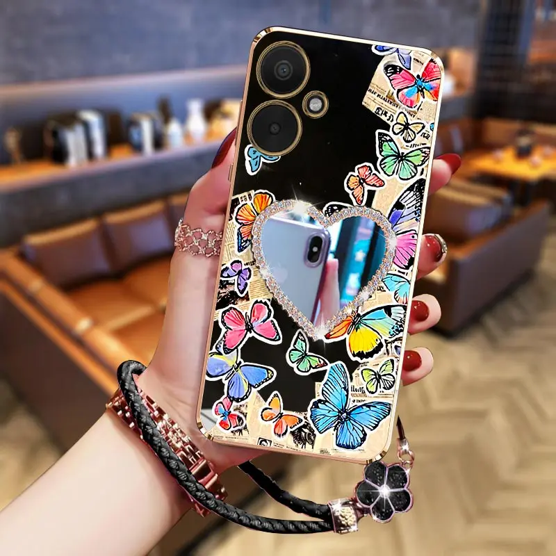 

13R Butterfly poster Bracelet Plating Phone Case For Xiaomi Redmi 14C 13 14R 10C 13R 11Prime 12C 10 12 10Primeplus 11A 13C Cover