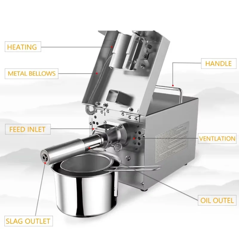 آلة ضغط زيت الأرغان عالية الإنتاجية/آلة استخلاص زيت جوز الهند المنزلية/آلة ضغط الزيت الصغيرة المنزلية #6