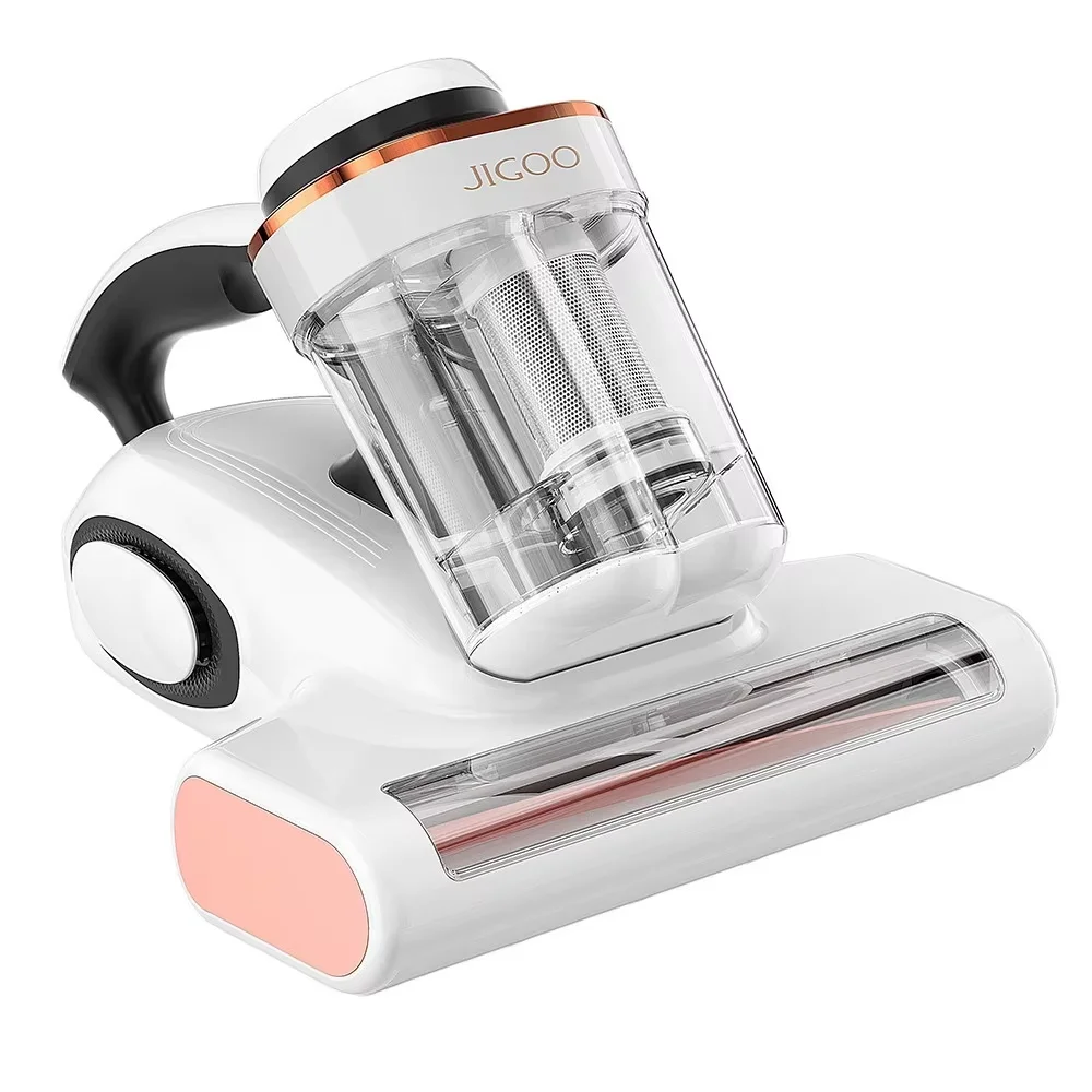 JIGOO J300 Dual-Cup Smart Mite Cleaner met 13KPa zuigkracht, huisstofmijtensensor, metalen borstelrol, 55 ℃ Hete lucht, 500W, 13KPa zuigkracht, 0,38L stofbeker capaciteit, 220V-240V, 50/60Hz