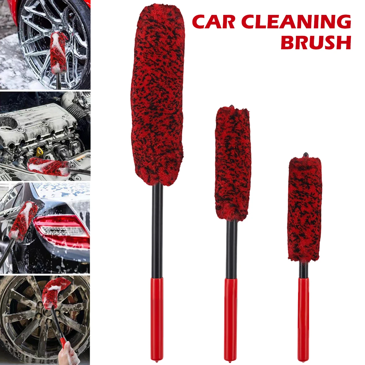 Car Wheel Cleaning Brush Nylon Auto Wheel Rim Detailing Brush Long Handle Bendable Cleaning Duster Brush Car Care Clean Tool