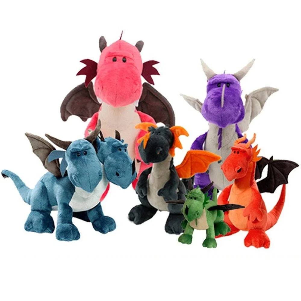 35CM Dinosaur Plush Toys Double-headed Animals Stuffed Dolls Cartonn Anime Two head Dragon For Children Kids Boys Gift