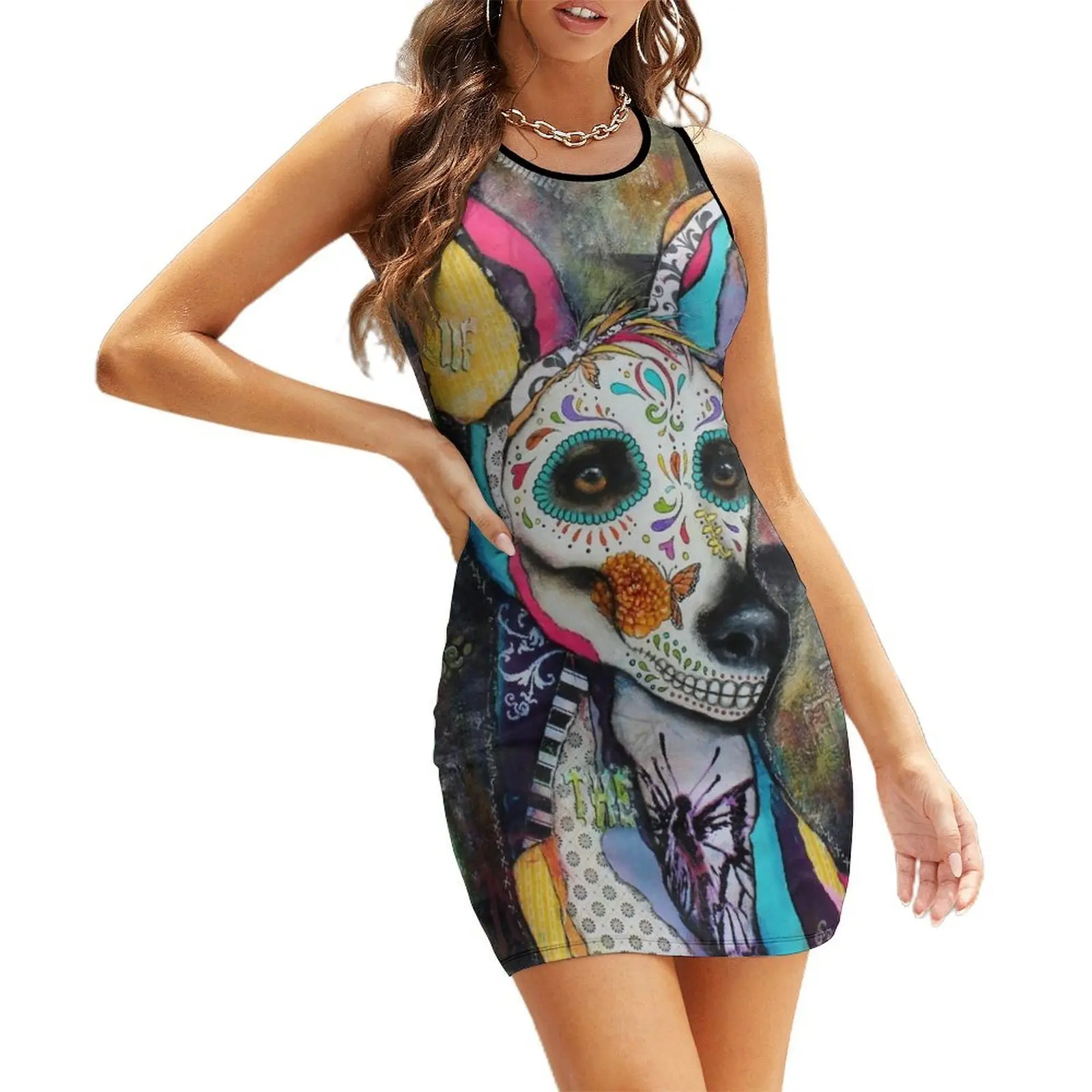 

Xolo Mexican Hairless Dog Day of the Dead Sleeveless Sundress summer dress women 2025 dresses summer
