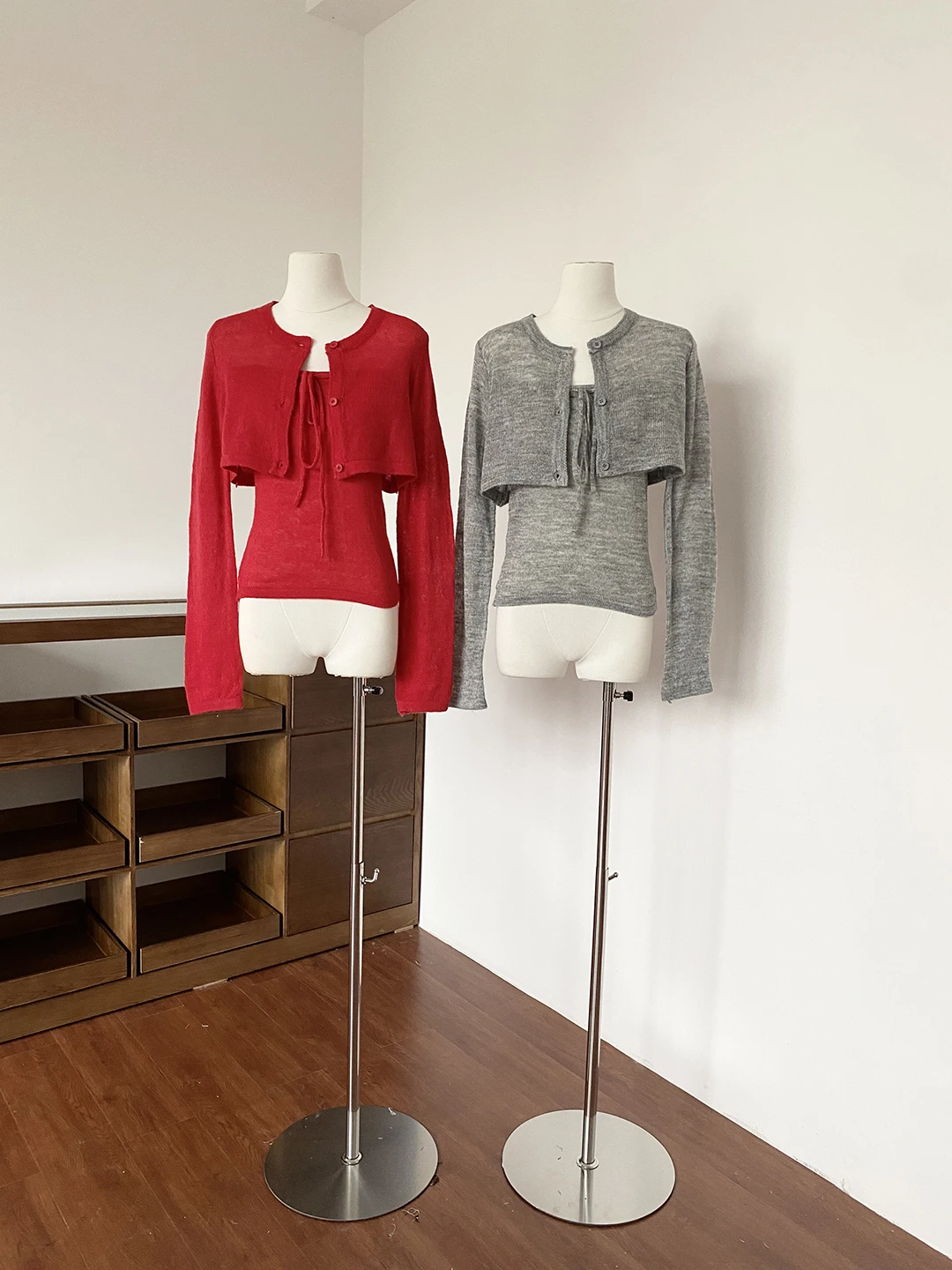 

Women's Knitted Cardigan Set Slim Fit Inner Vest Belted Spring Fashion Set Polyester Fiber Long Sleeve round Neck Open Front