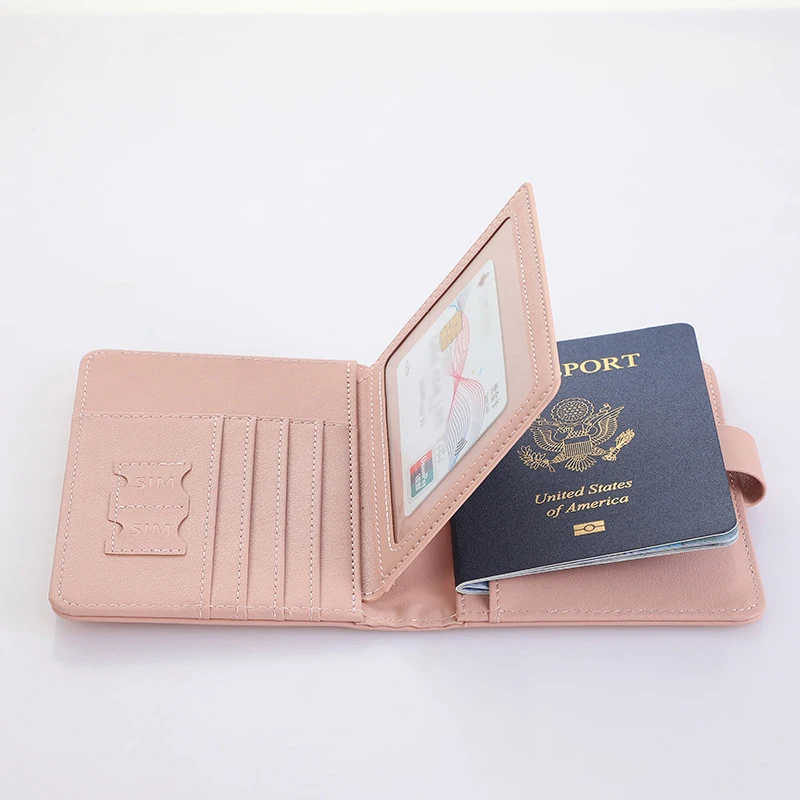 Multifunctional Passport Storage Bag Wallet Multi-layer Card Leather Protective Cover Portable Document Passport Storage Clip