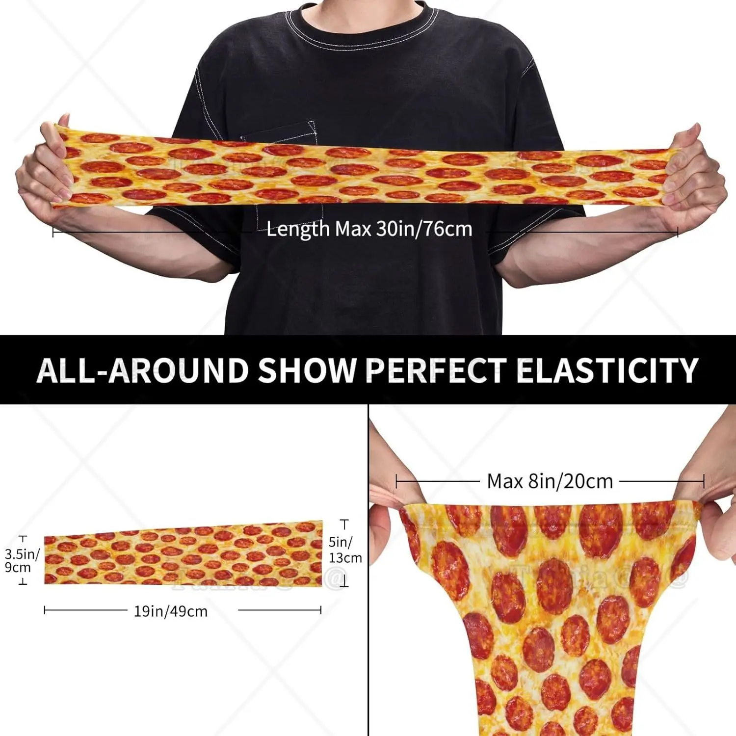 Pepperoni Pizza Cooling Arm Sleeves Cover Summer Sun Protection Arm Sleeves for Men Women Baseball Cycling Golf Running