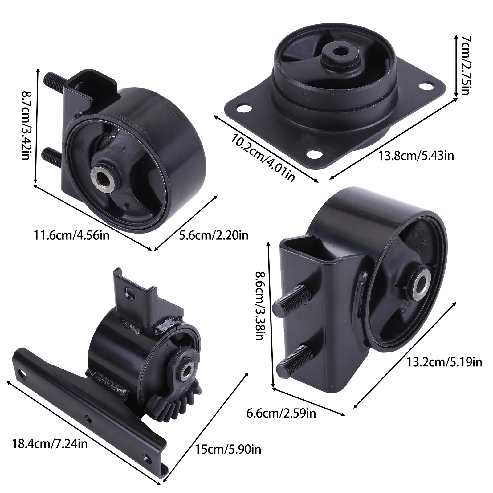 

4pcs Engine and Transmission Mount Set Compatible for 2007-09 SX4 2.0L for AUTO Transmission 11710-80J00 11720-80J00 11610-80J00