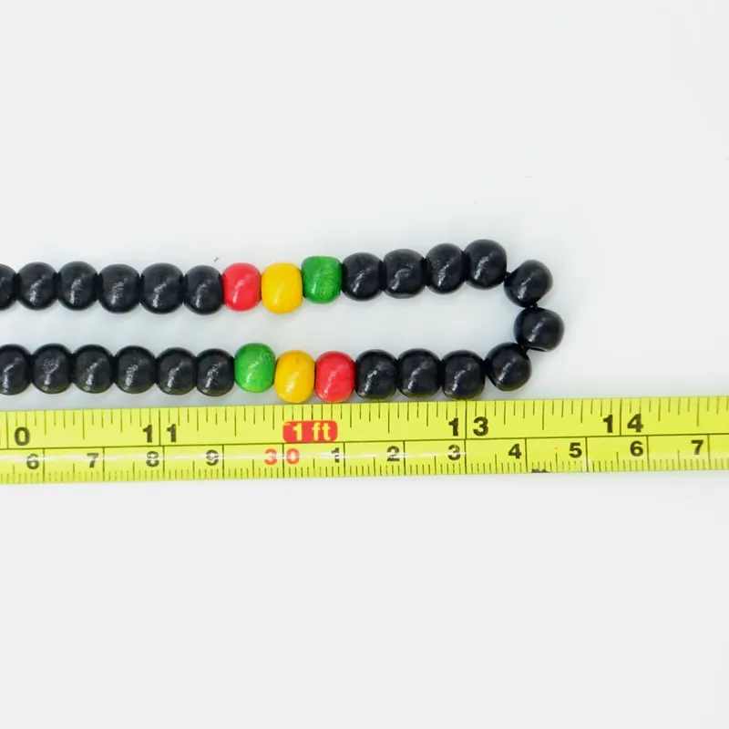 Red Yellow Green Black Wooden Beads Africa Rasta Reggae Punk Hiphop Necklaces Fashion Jewelry