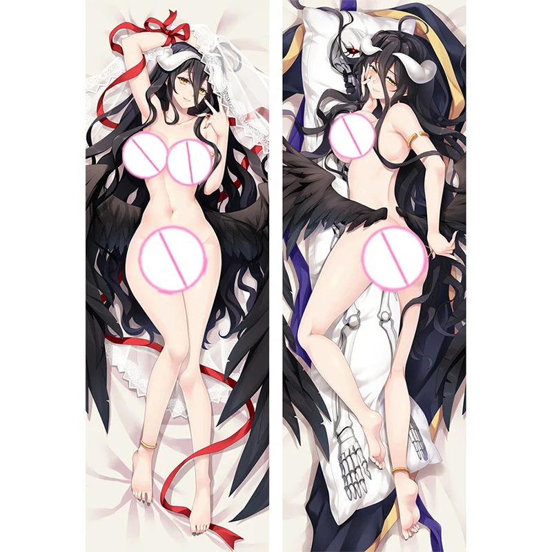 

Dakimakura Anime Albedo Double-sided Pillow Cover Print Life-size body pillows cover Adult pillowcase 2024