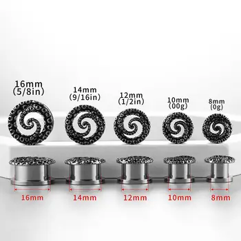 Casvort 2 Parça 316 Paslanmaz Çelik Ahtapot Kolu Kulak Genişletici Tünel Küpe Vücut Takısı Punk Tarzı Havalı 10 best sales Ahtapot piercingi - №5