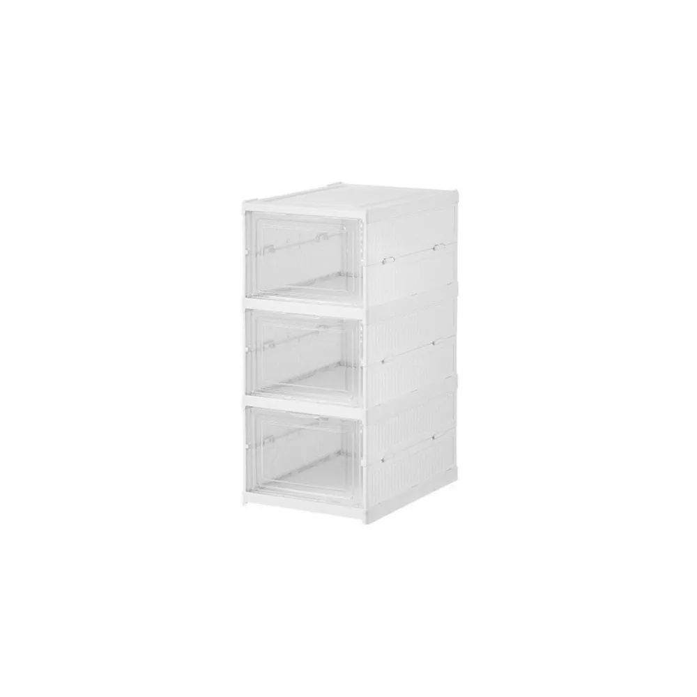 

Durable Plastic Multi Layer Shoe Box Dustproof Transparent Foldable Shoe Box Stackable with Lid Shoe Cabinet for Home