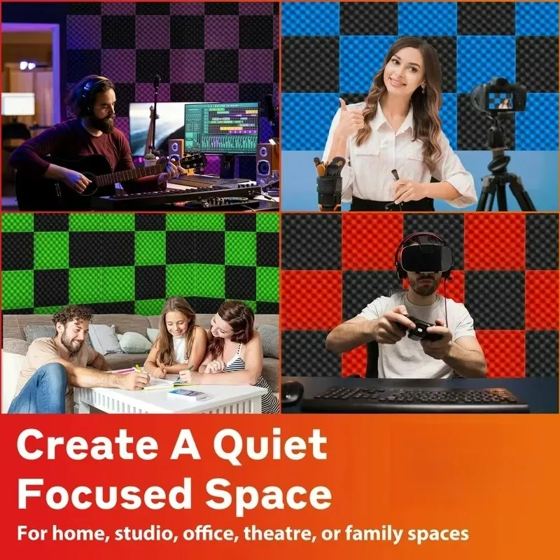 แผ่นโฟมกันเสียงแบบร่องไข่ 6-48 ชิ้น แผ่นอะคูสติกติดผนัง แผ่นโฟมกันเสียง แผ่นอะคูสติกโฟม ทนไฟ