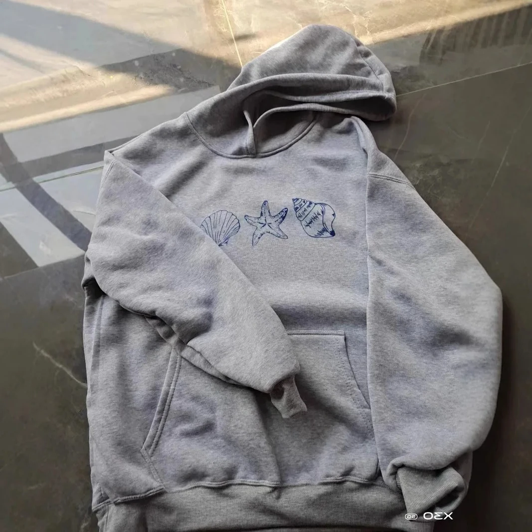 Women's Plush Fleece-Lined Hoodie - Minimalist Thought Typography Heavyweight Kangaroo Pocket Adjustable Winter Cozy Essential​