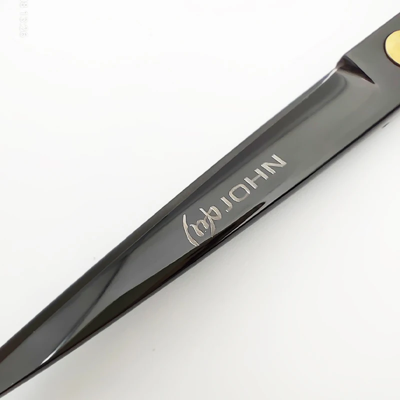 JOHN Scissors Cut Hair Japan 440c Scissors Titanium Plating 6 Inch Scissors Black Scissors Professional Barber Scissors