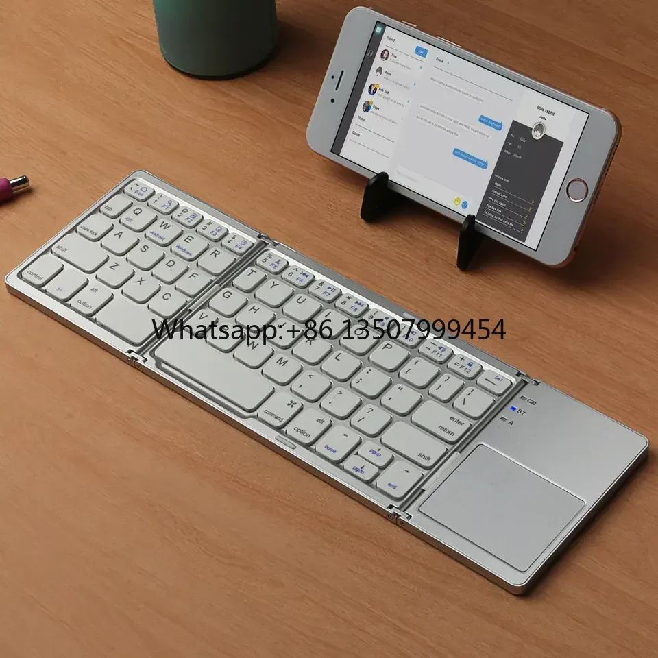 RoHs Pocket-sized Wireless Bluetooth Ultra-Thin Slim Mini Folding Keyboard with Touchpad Foldable Keyboard