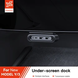 YZ For Tesla Model 3 Highland Model Y 2024 Expansion Dock Central Control Charging Shunt USB HUB Accessories Quick Charger