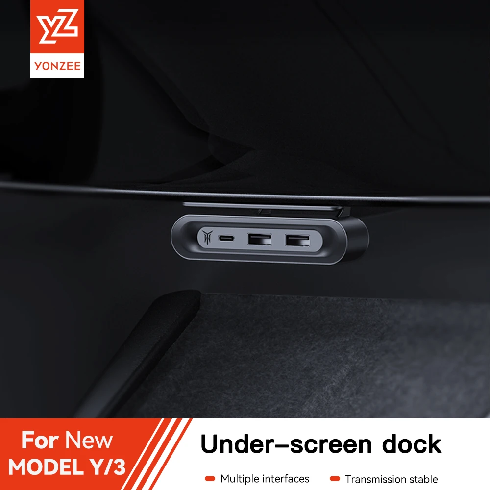 YZ For Tesla Model 3 Highland Model Y 2024 Expansion Dock Central Control Charging Shunt USB HUB Accessories Quick Charger