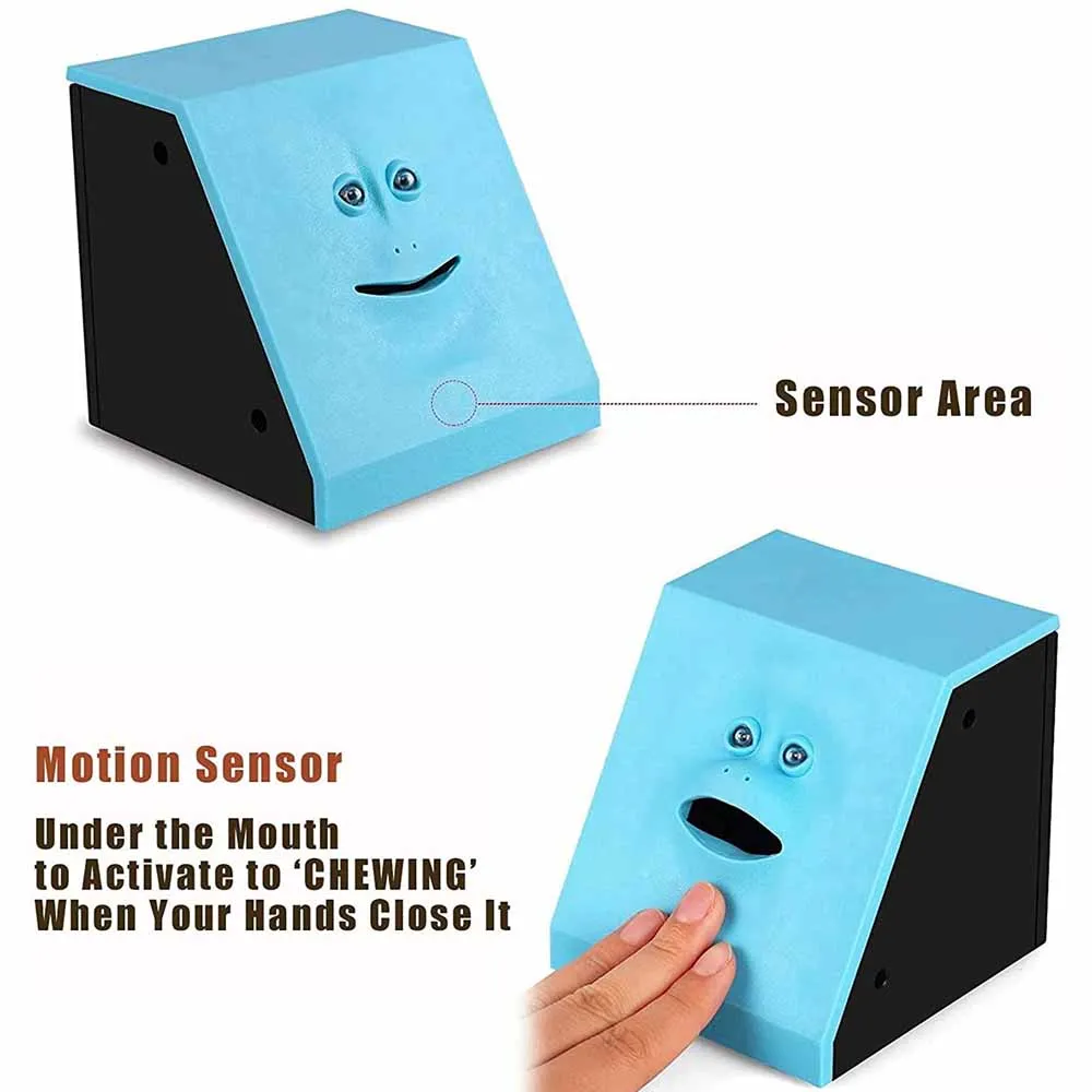 Children Sensor Coin Box Cute Face Bank Money Safe Box Piggy Banks Eats For Money Saving Creative Toys For Kids Christmas Gift