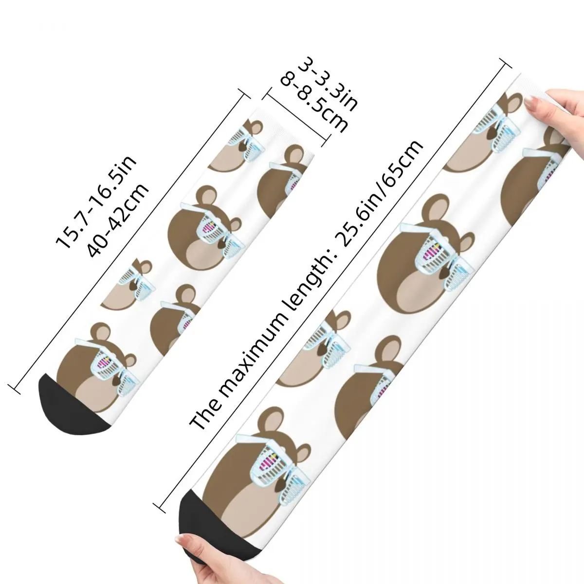 Uomo Kanye West Graduation Bear Socks Soft Funny Happy Funny Bear Socks Harajuku Product Middle TubeSocks miglior regalo