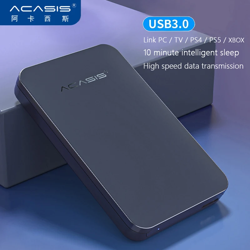 ACASIS ''2TB Super External Hard Drive Disk USB3.0 HDD Storage For PC, Mac,Tablet, Xbox, PS4 ,PS5 ,TV box2 Color HD