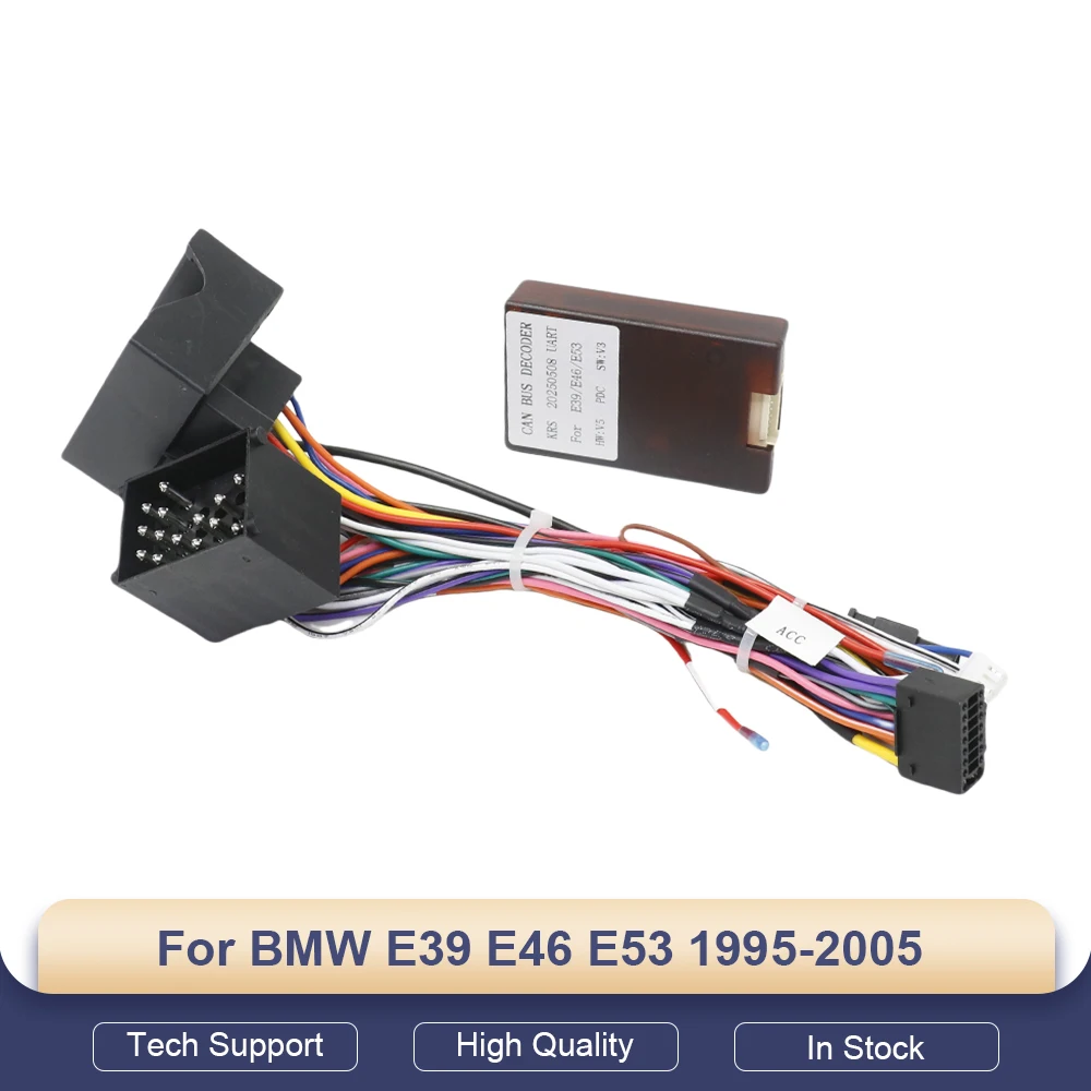 16 PIN 2 Din Android GPS Radio Adapter for BMW E39 E46 E53 1995-2005 with Cabus Doos Auto Draad Kabel Support