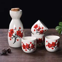 34 Styles Retro Japanese Sake Wine Set Hand-painted Ceramics Pot Flagon Liquor Cups Set Home Dining Bar Creative Drinkware Gifts