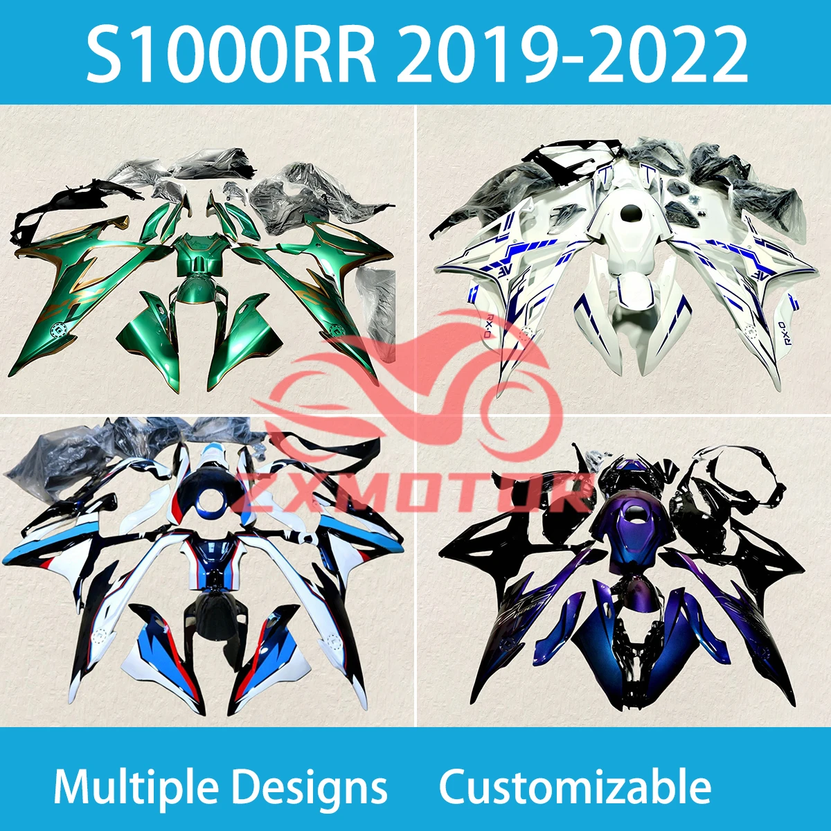 For BMW S1000RR 2019 2020 2021 2022 Fairing Kit S1000 RR 19 20 21 22 Complete Motorcycle Plastic Component Fairings