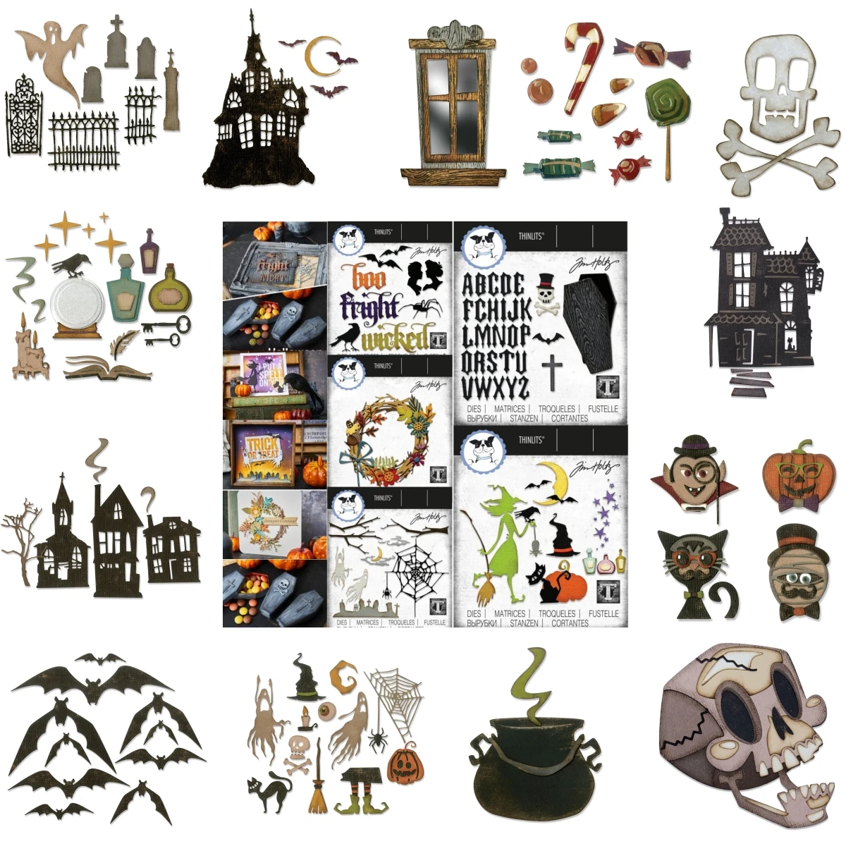 

2024 New Halloween Bat Ghost Town Metal Cutting Dies For DIY Making Gift Card Scrapbook Paper Album Craft Supplies Template