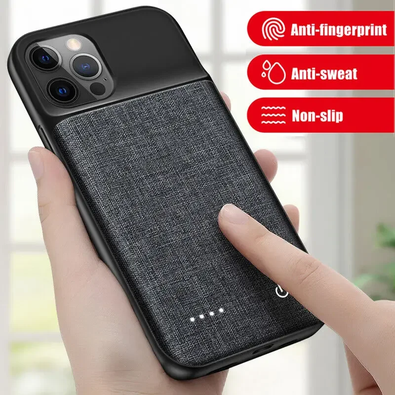 Funda con cargador de batería inteligente para iPhone 13, 14, 15 Pro Max, XR, XS Max 13, Mini batería externa portátil, cubierta de carga, batería externa