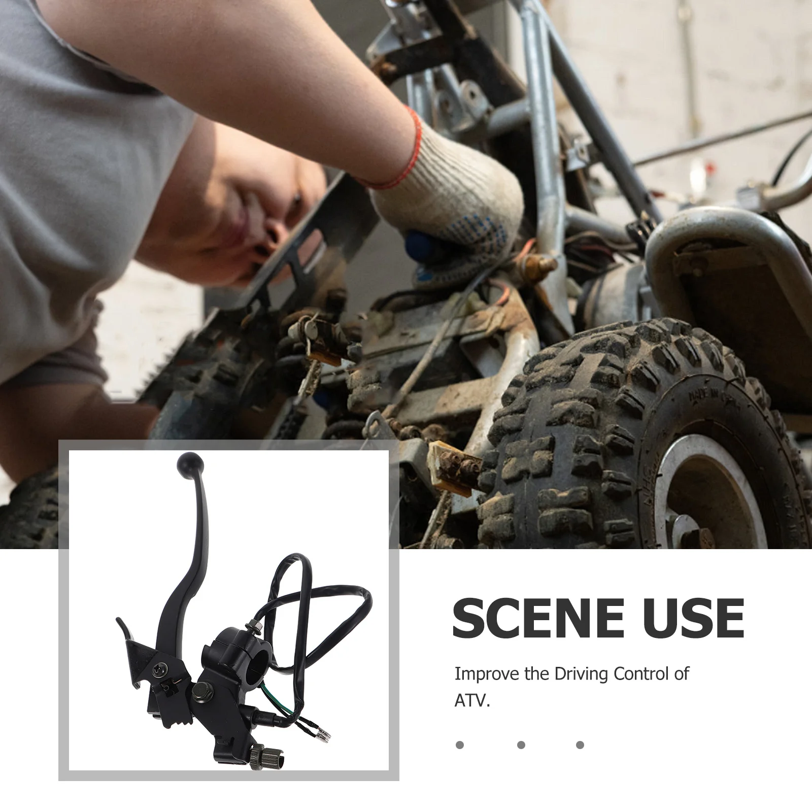 مقبض رافعة الفرامل اليمنى Atv تصميم مريح متين لاستبدال وظيفة فرامل ركن الدراجات النارية ذات العجلات الأربع #5