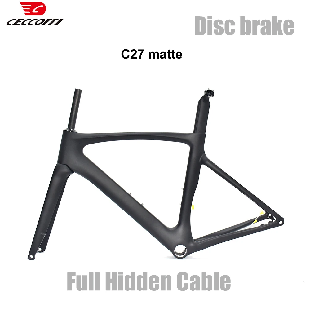 T1000 Carbon Disc Brake Road Bicycle Frame, Full Hidden Cable Design Road Bike Frameset