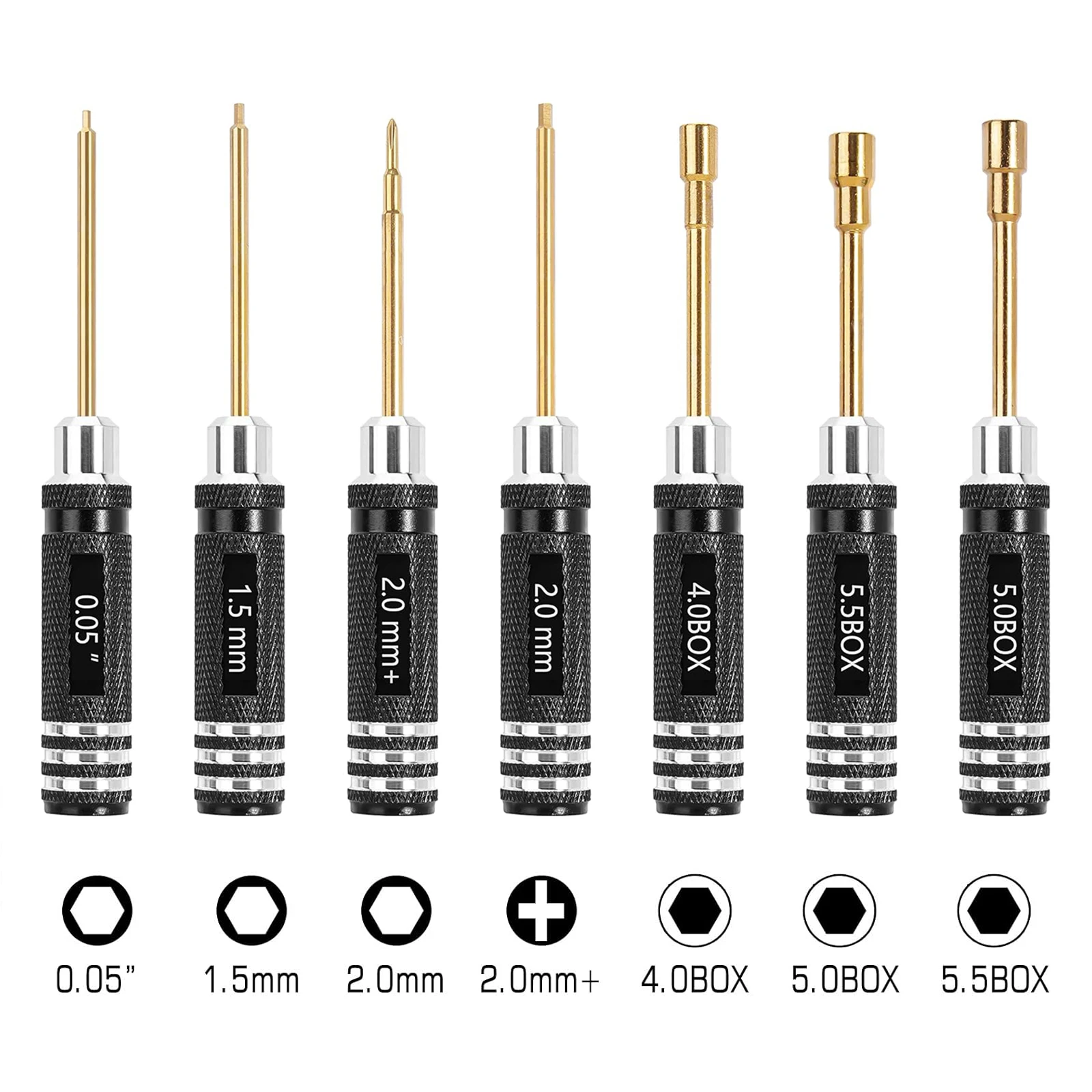 7 buah Set Obeng segi enam, alat perbaikan, Set Kit kunci mur soket untuk mobil RC, Model pesawat, alat perbaikan, 7 buah