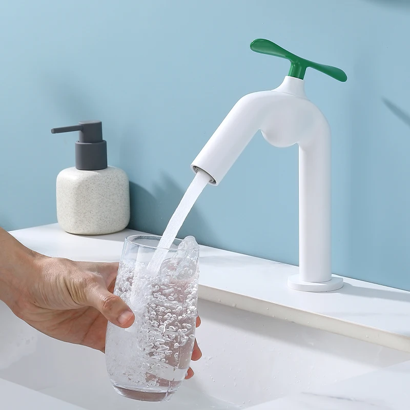 

White Washbasin faucet Bathroom Single Handle Sink Faucet Hot And Cold Mixed Faucet Deck Mount Faucet