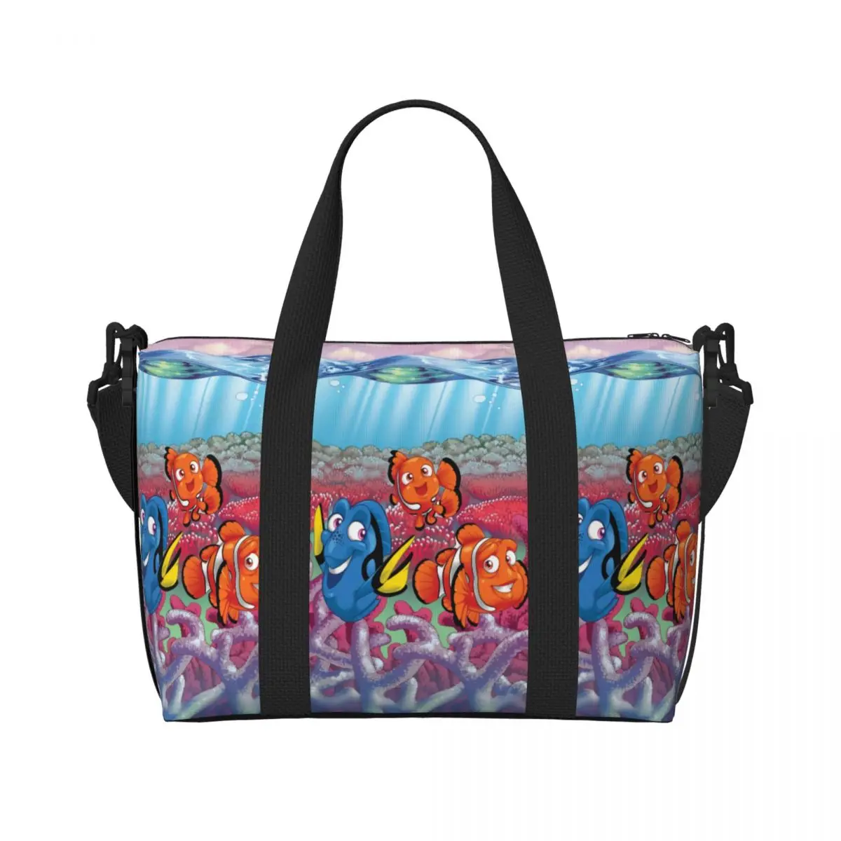 

Пляжная большая сумка Nemo на заказ для женщин с рыбными героями и большим отделением, пляжные дорожные сумки для спортзала