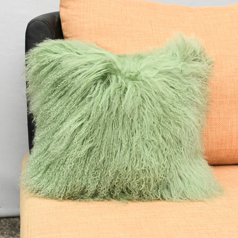 Mongolian Lamb Fur Cushion Cover, Sofa Pillow Cover, Home Decoration, Free Shipping, CX-D-04