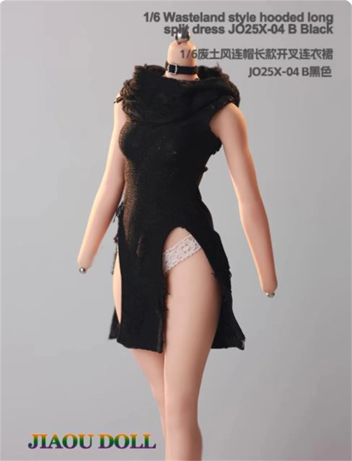 JO25X-04 1/6 Schaal Vrouwelijke Soldaat Modieuze Hoodied Slit Wasteland Stijl Jurk voor 12 inch Model Fit 12 ''Action Figure Body