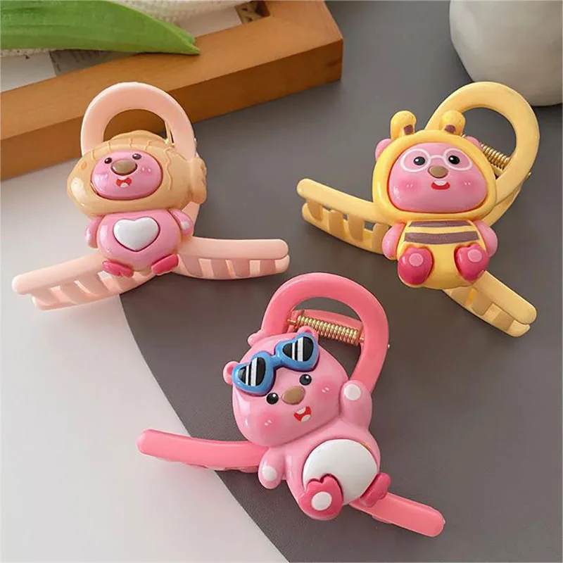 2024 New Loopy Hair Clip Colorful Kawaii Cartoon Wash Face Makeup Hair Grip Cute Hair Accessory Girl for Gifts