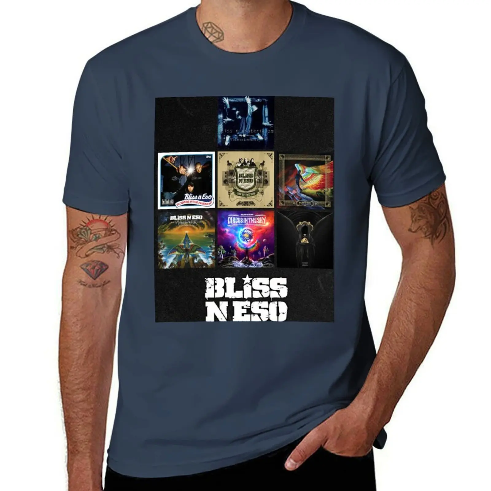 Bliss N Eso Albums T-Shirt Festival Casual à manches courtes