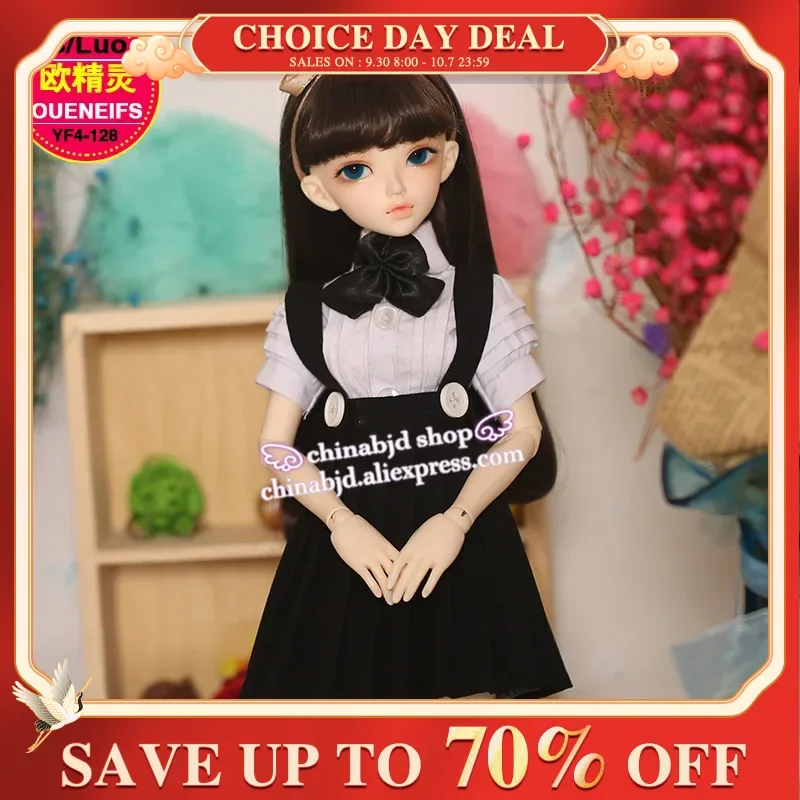 BJD Clothes 1/4 Doll College Style Suit Skirt Black and White All-match For RL Doll Body YF4-128 Doll Accessories