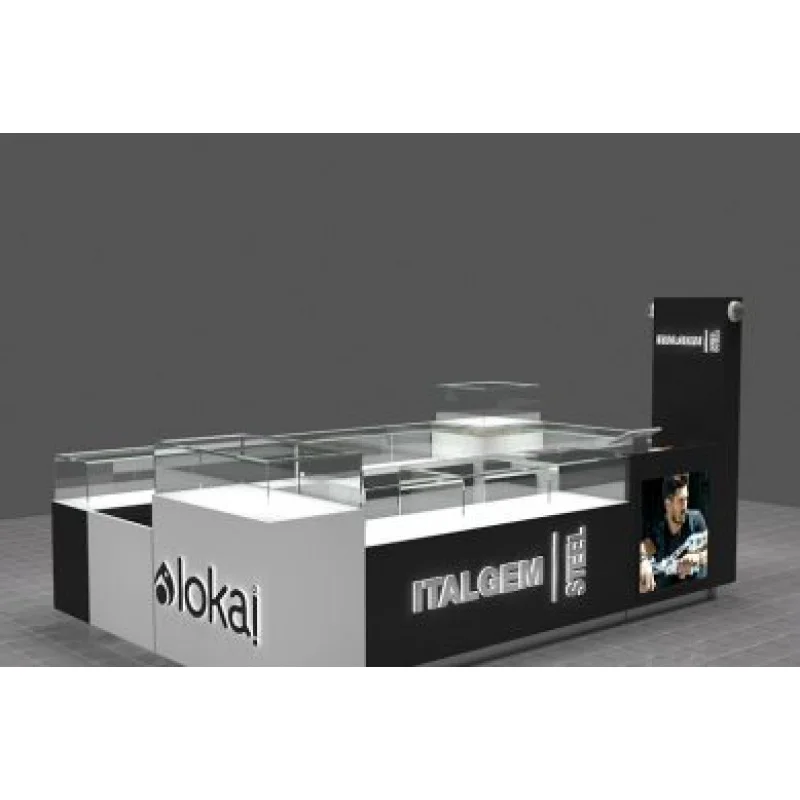 Jóias Display Cabinet com luz LED, Locable Jóias Display Quiosque para Pequeno, Boutique, Personalizado