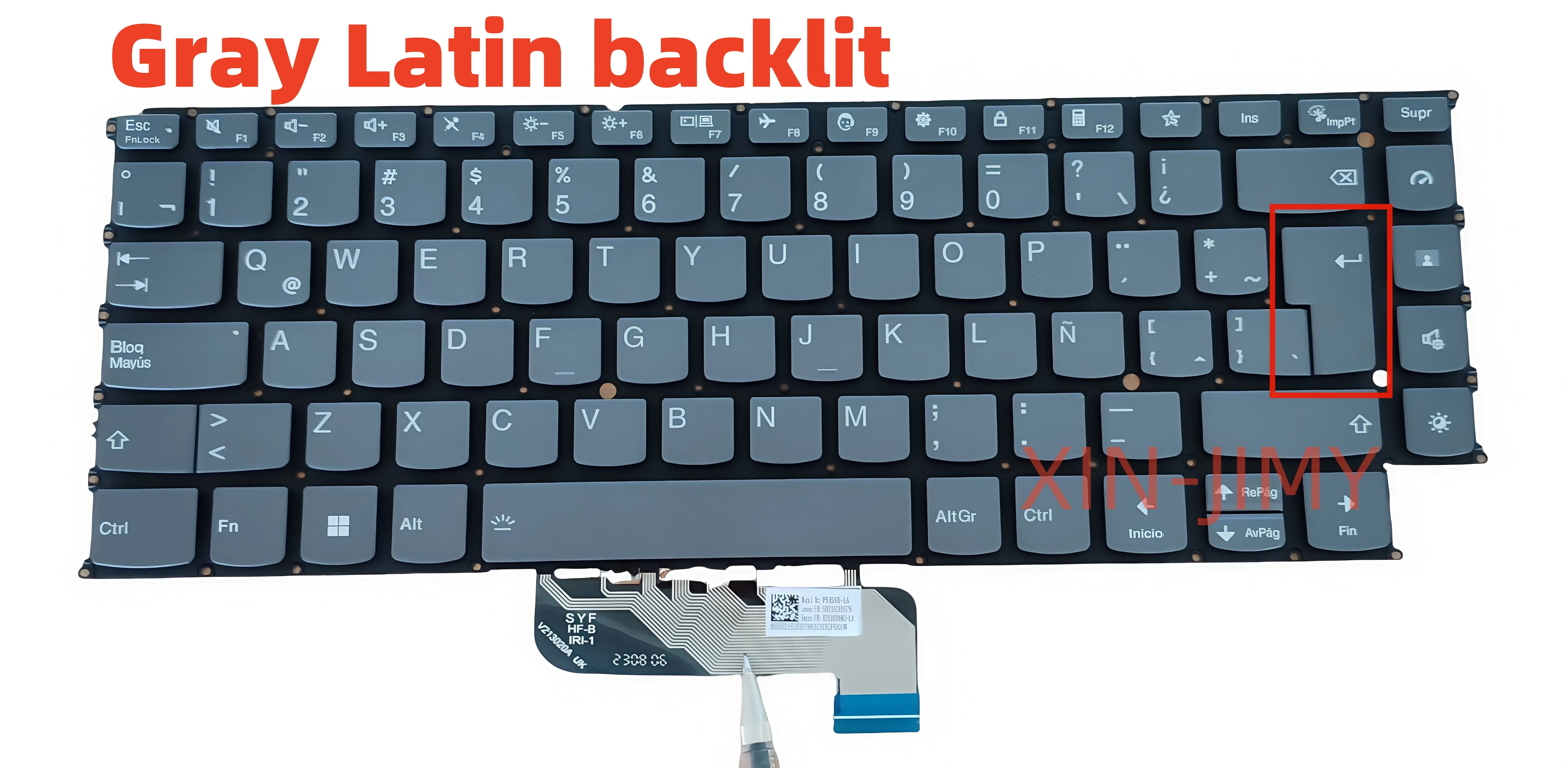 Latin Gray Laptop keyboard For Lenovo Yoga 9 14IAP7，Yoga 9i 14IAP7 2-in-1,Yoga 9 14IRP8 LA Notebook with backlit