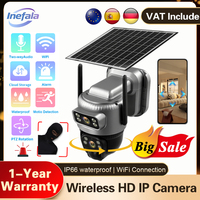 Inefala V380pro Dual Lens WIFI Camera Solar PIR Human Detection Night Vision Waterproof Video 6MP CCTV Video Security Camera