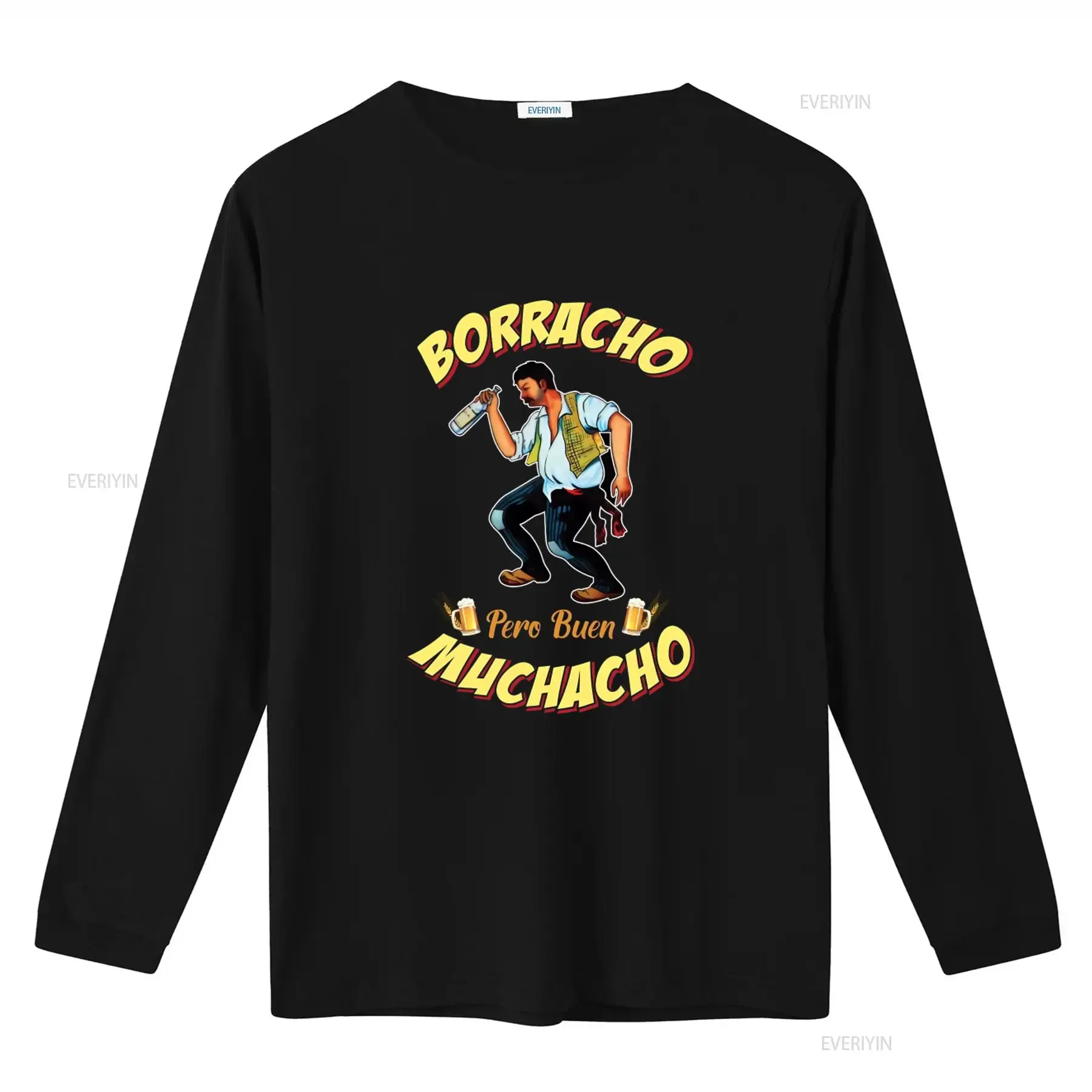 Borracho Pero Buen Muchacho Funny Mexican Loteria T Shirt Good Boy Design for Unique Style vintage Washed Slightly Breathable
