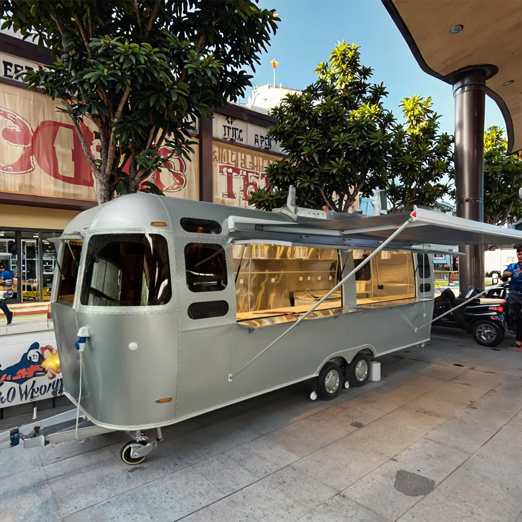 Customized Restaurant Coffee Hot Dog Mobile Kitchen Fast Food Vending Cart Truck Verified Food Trailer With Kitchen Equipment Fo