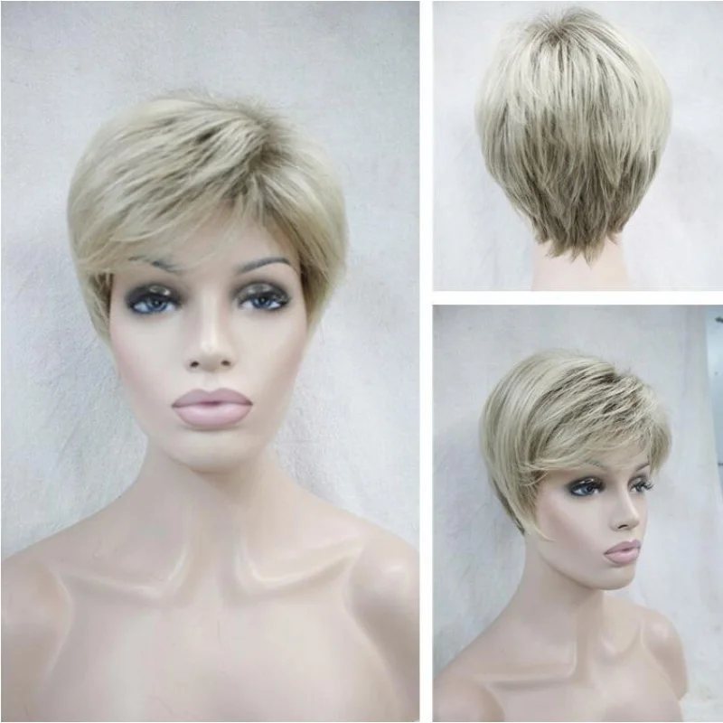 

Women Wig Natural Ladies Wig Short Straight Hair Wigs Girl Full Wig+Wig Cap