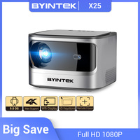 BYINTEK X25 Full HD Projector 1080P 4K Video Auto Focus WiFi Smart Projector LCD LED Video Home Theater Projector