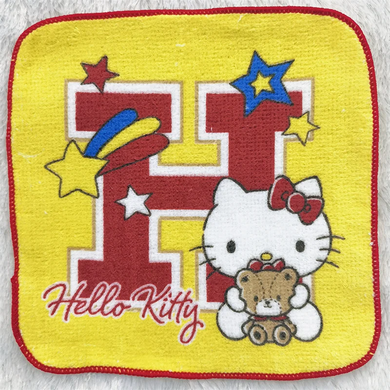 Sanrio Anime Cartoon Square Towel Hello Kitty Hand Towel Girl boy Kitchen Bathroom Household Handkerchief Small Hand Towel